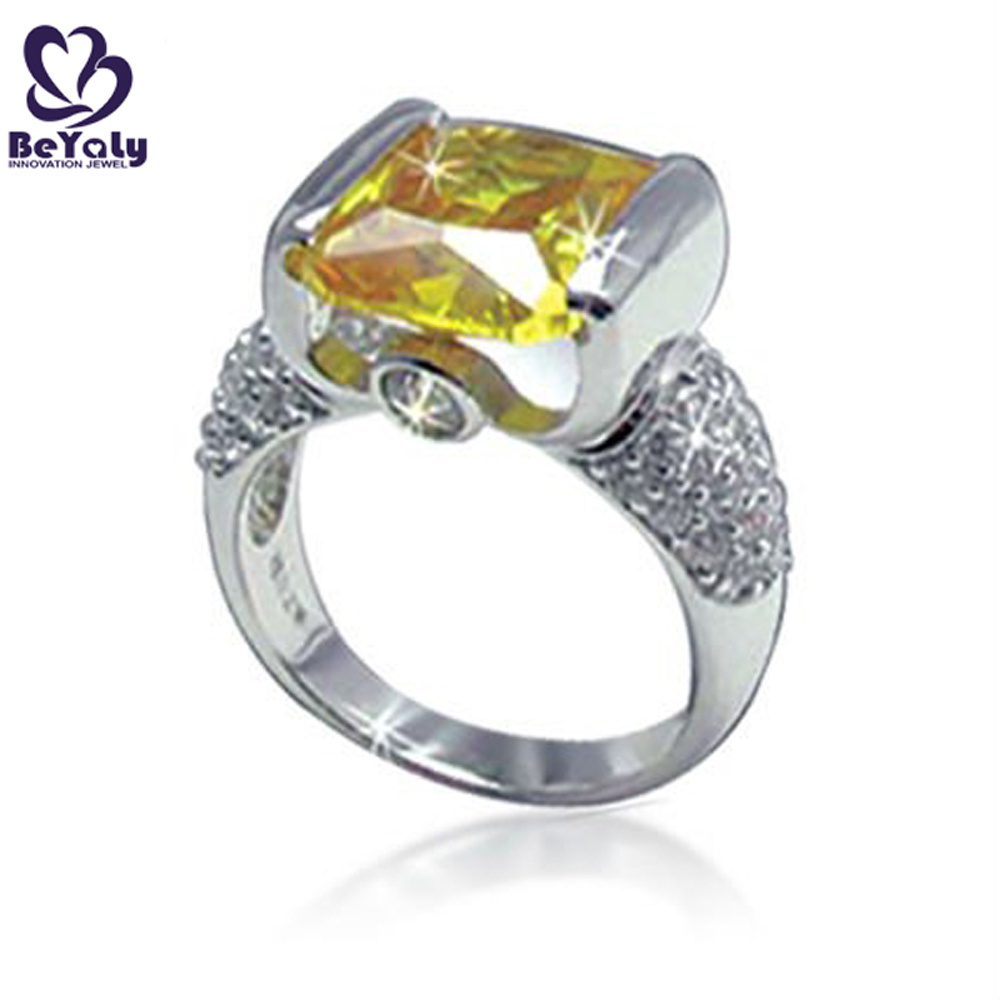 Classic Design Yellow Stone Value 325 Silver Ring, 8925 Ring Silver Plated