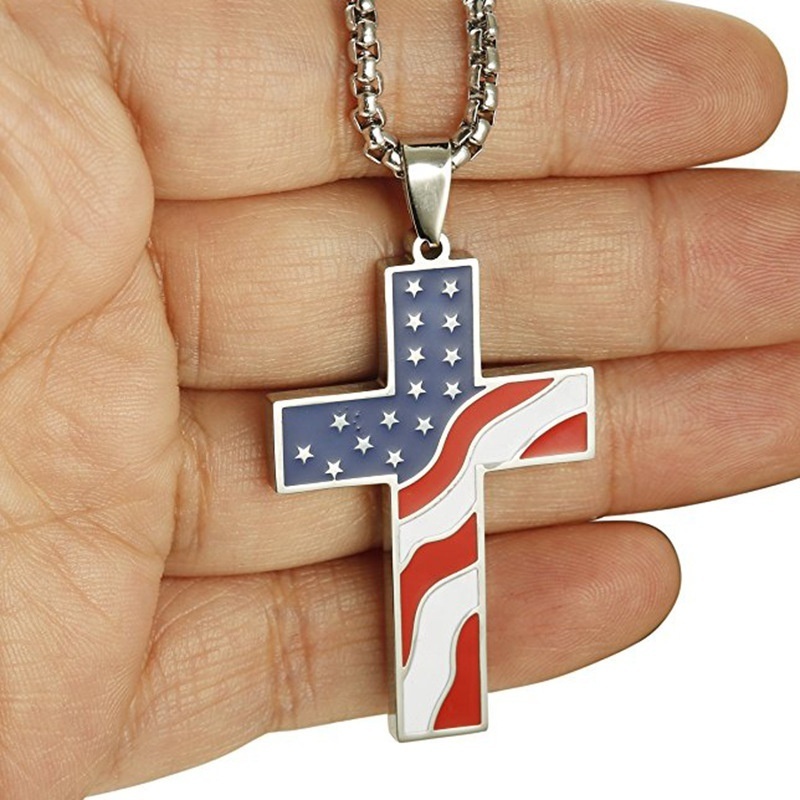 Designer Enamel Charm Cross Pendant Necklace Jewelry, Jesus Enamel Pendant Custom