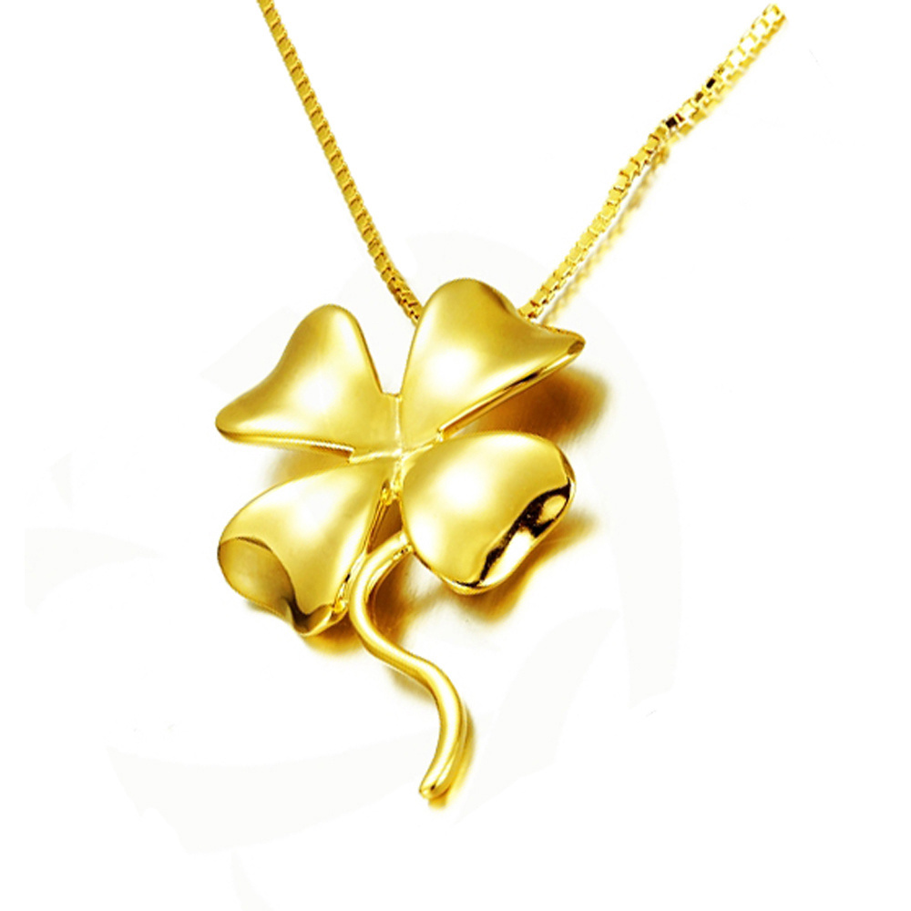 Simple Silver Four-Leaf Clover 8 Gram Gold Plated Chains Necklace Designs