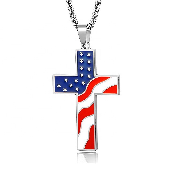 Designer Enamel Charm Cross Pendant Necklace Jewelry, Jesus Enamel Pendant Custom