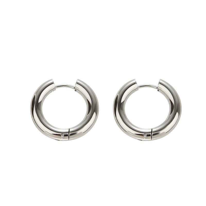 Fashion Simple Jewelry Round Hoop Earring Wedding Gift Geometric Stainless Steel Circle Hoop Earrings for Women