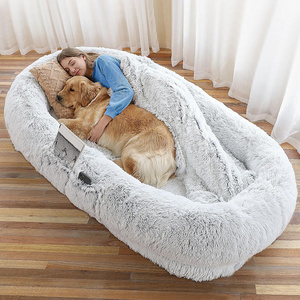 wholesale 65/75 inches size large pet dog bed orthopedic foam human dog bed