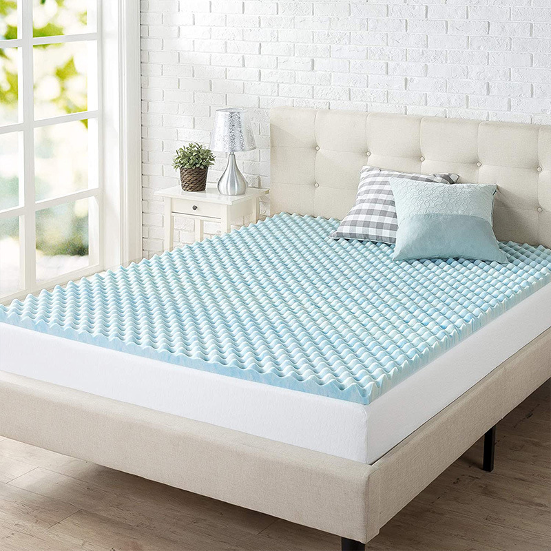 Soft Slow Rebound Gel Infused Egg Crate Memory Foam Mattress Topper