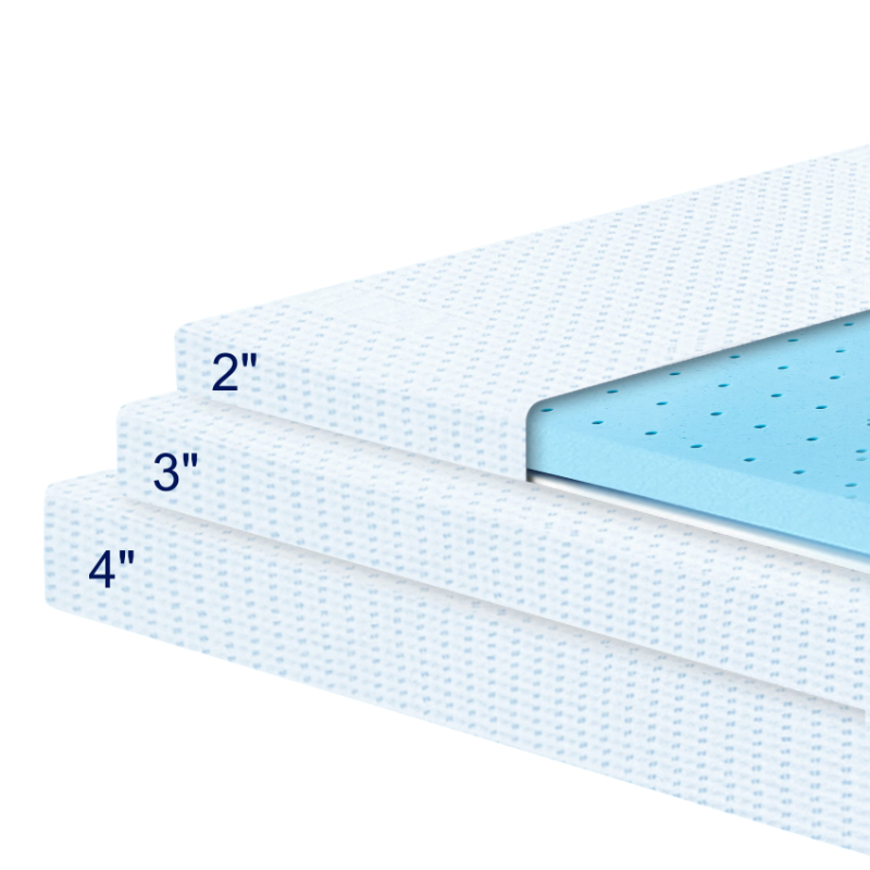 3 Inch Firm Gel-Infused Memory Foam Bed Mattress Topper High Density Cooling Design