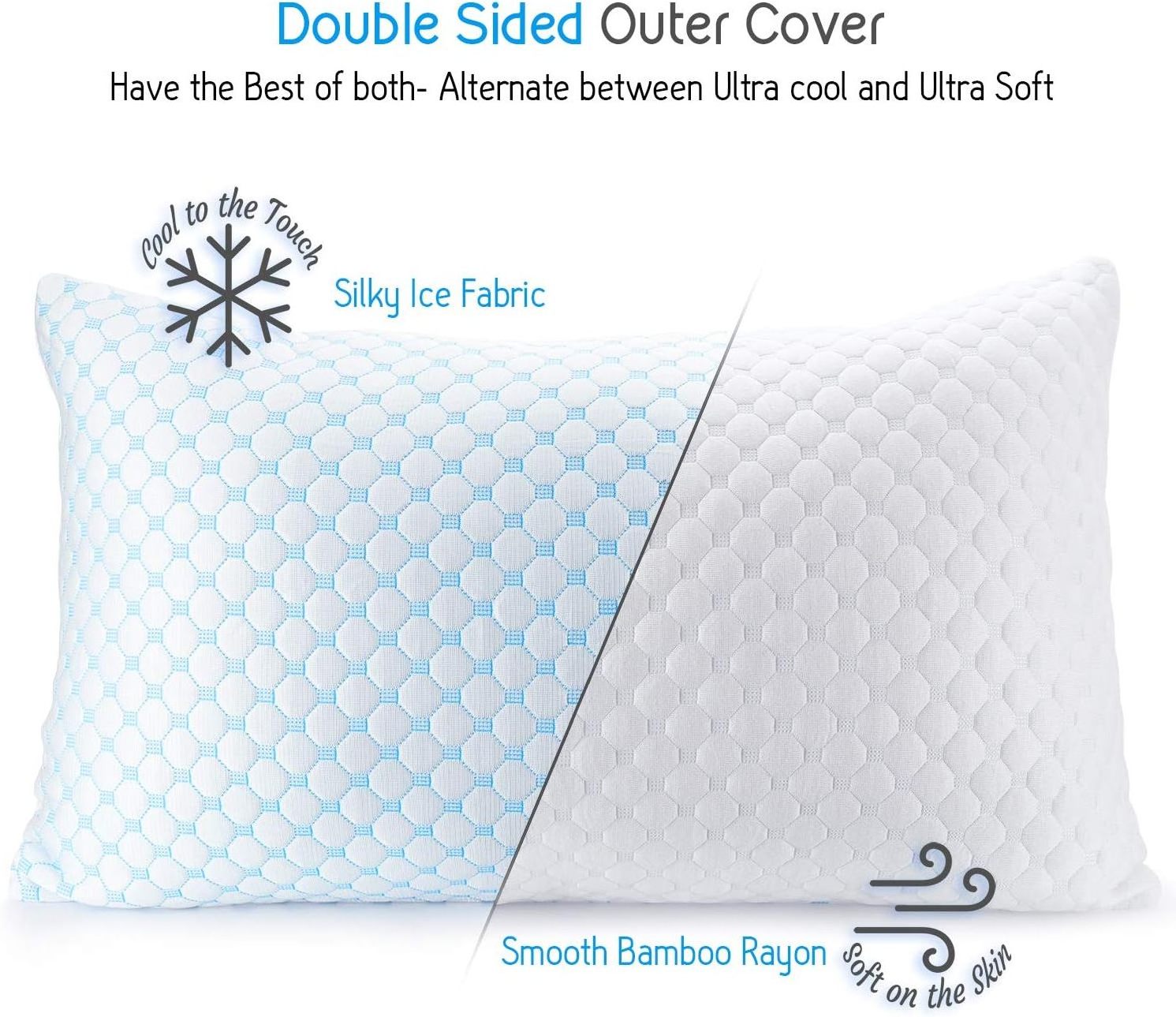 20% ice fiber +80% polyester fiber cooling shredded memory foam pillow