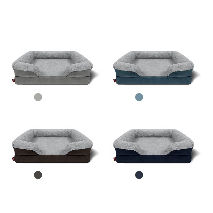 Suede kennel Sponge pet bed Custom pet beds for large dogs washable sofa memory foam dog bed Waterproof thermal pad breathable