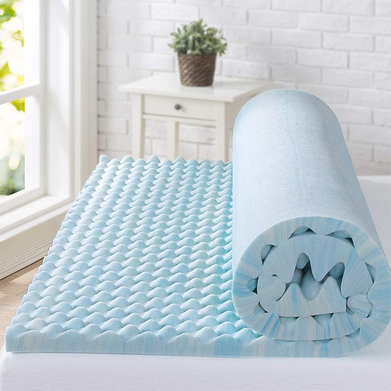 Soft Slow Rebound Gel Infused Egg Crate Memory Foam Mattress Topper