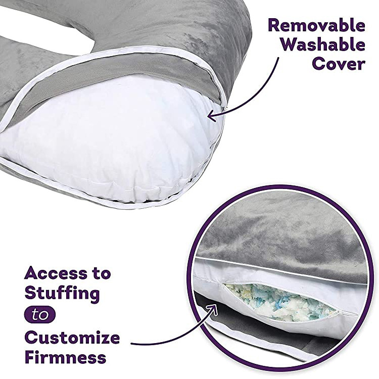 Custom U Shape Pregnant Maternity  Nursing Memory Foam Pillow For Pregnancy