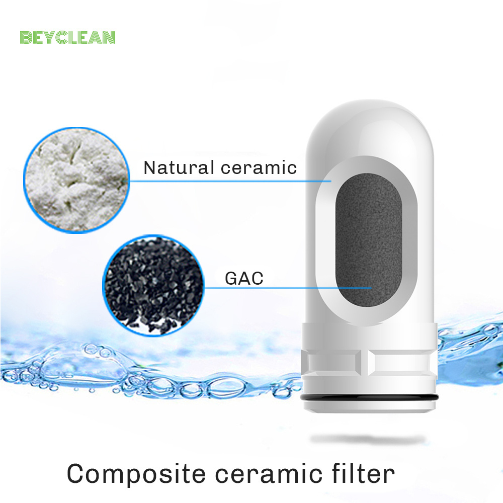 Beyclean Kitchen Tap Reusable Coconut Fiber Ceramic Water Filter Cartridge for Kitchen Faucet