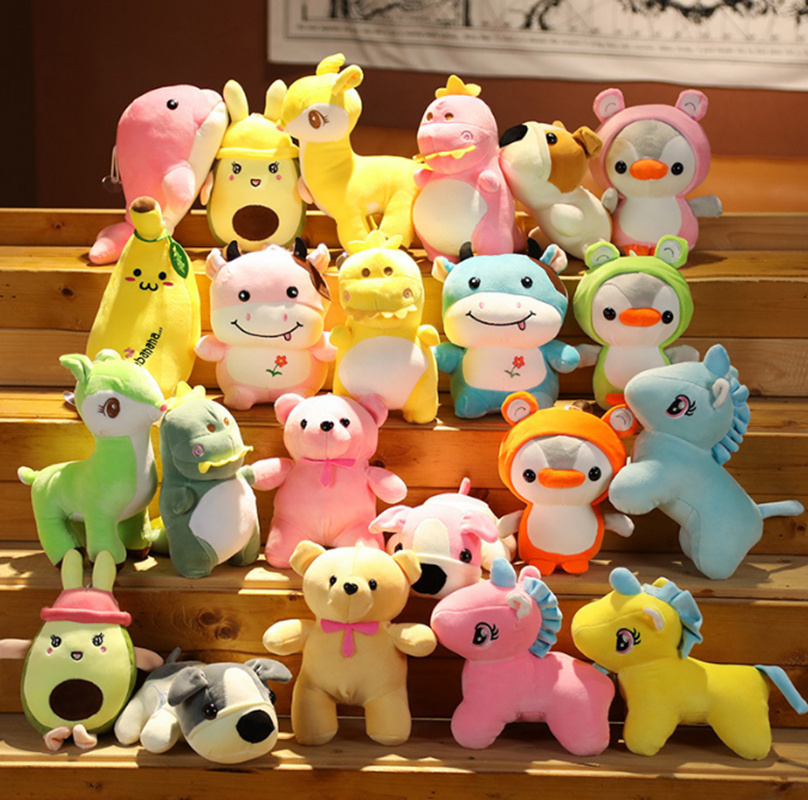 Wholesale 10-15cm cheap mixed claw crane machine doll plush stuffed animal toys for claw machine