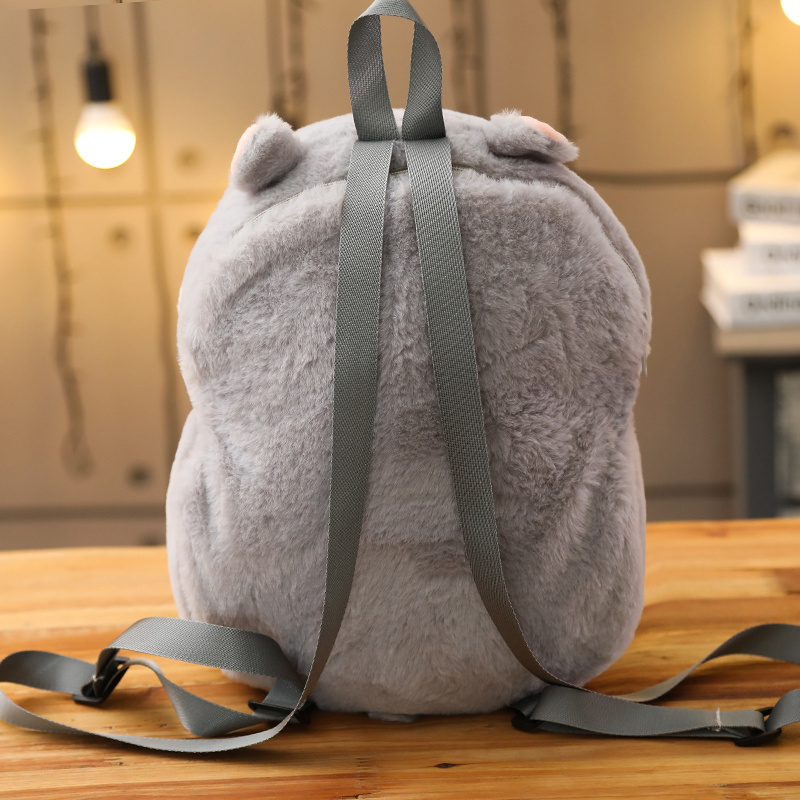 Cheap kawaii hamster plush backpack for kids gifts stuffed cartoon animal bags