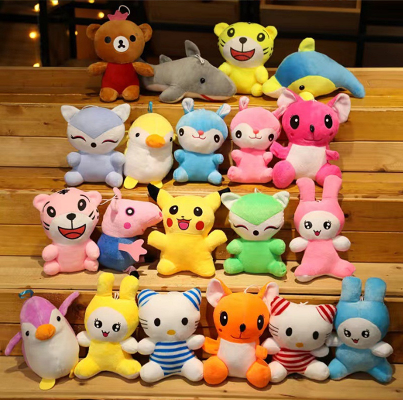 Wholesale 10-15cm cheap mixed claw crane machine doll plush stuffed animal toys for claw machine