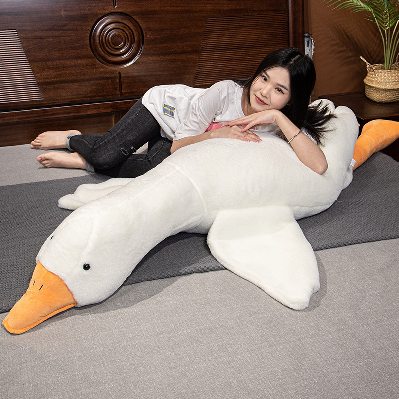 Custom Plush Toy Manufacturer Cute Giant Huge Goose Sleeping Plush Soft Plush Swan Bed Pillows Plush Stuffed Animal Toys Goose