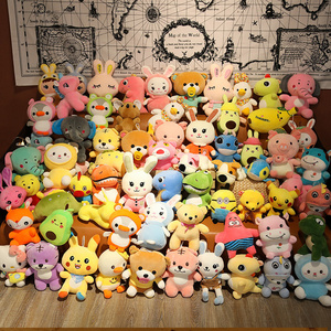 Wholesale 10-15cm cheap mix super soft cute funny claw crane machine doll plush stuffed animal toys for claw machine