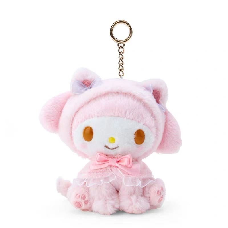 Wholesale bulk cute sanrio keychain 10cm 25cm plush sanrio no moq custom keychain