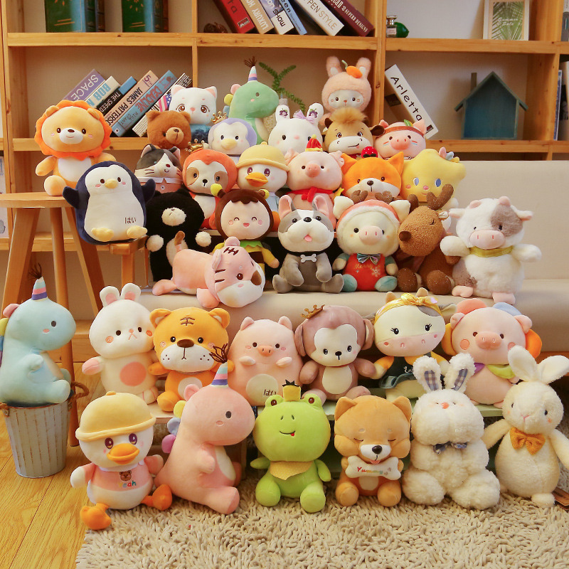 Wholesale 10-15cm cheap mix super soft cute funny claw crane machine doll plush stuffed animal toys for claw machine