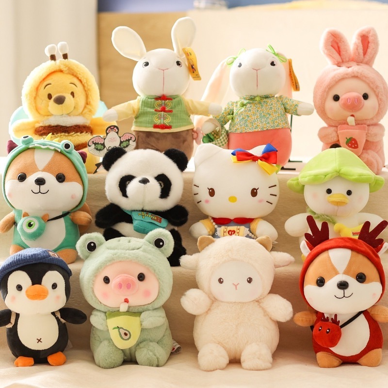 Wholesale cheap super soft cute funny drawing toys stuffed animal toys for claw machine plush