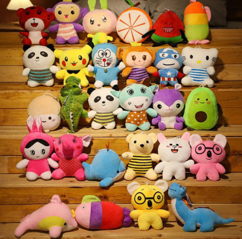 Wholesale 10-15cm cheap mixed claw crane machine doll plush stuffed animal toys for claw machine