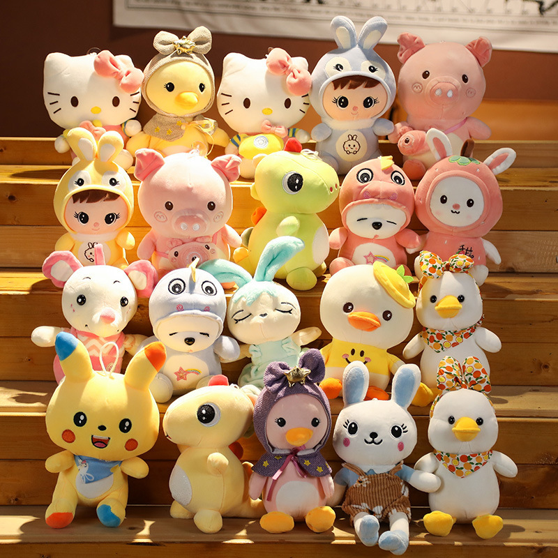 Wholesale 10-15cm cheap mix super soft cute funny claw crane machine doll plush stuffed animal toys for claw machine