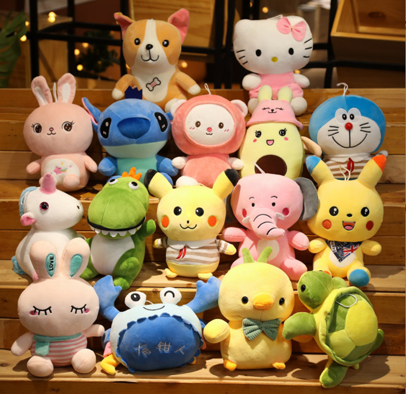 Random Mixed Pack 20cm Cartoon Stuffed Animal Toys for Doll Grabbing Machine Custom Plush Toy Promotional Gifts Soft Toys