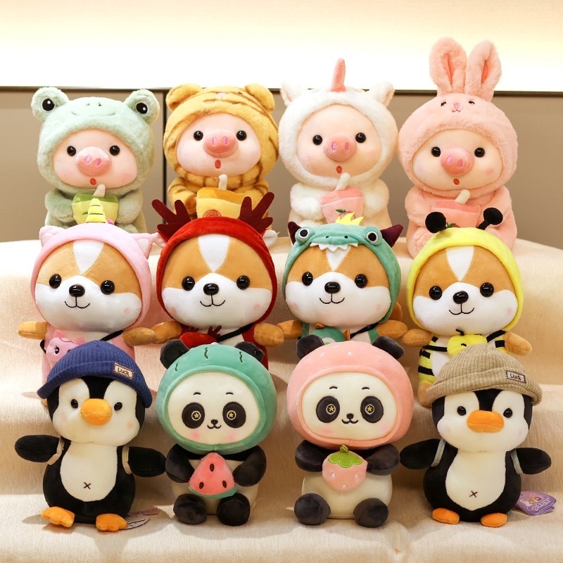 Wholesale cheap super soft cute funny drawing toys stuffed animal toys for claw machine plush