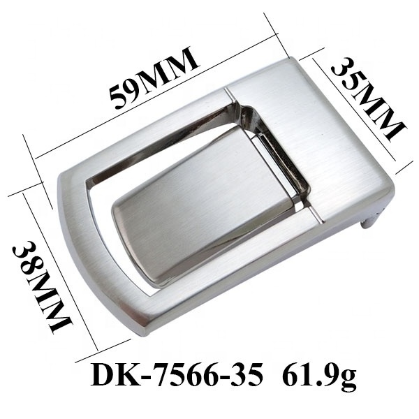 DK-7566-35 Fashion press base type clip clasp belt buckles with teeth closure fixing mechanism men's  leather belt