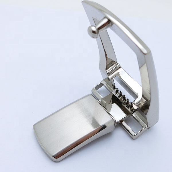 DK-7566-35 Fashion press base type clip clasp belt buckles with teeth closure fixing mechanism men's  leather belt