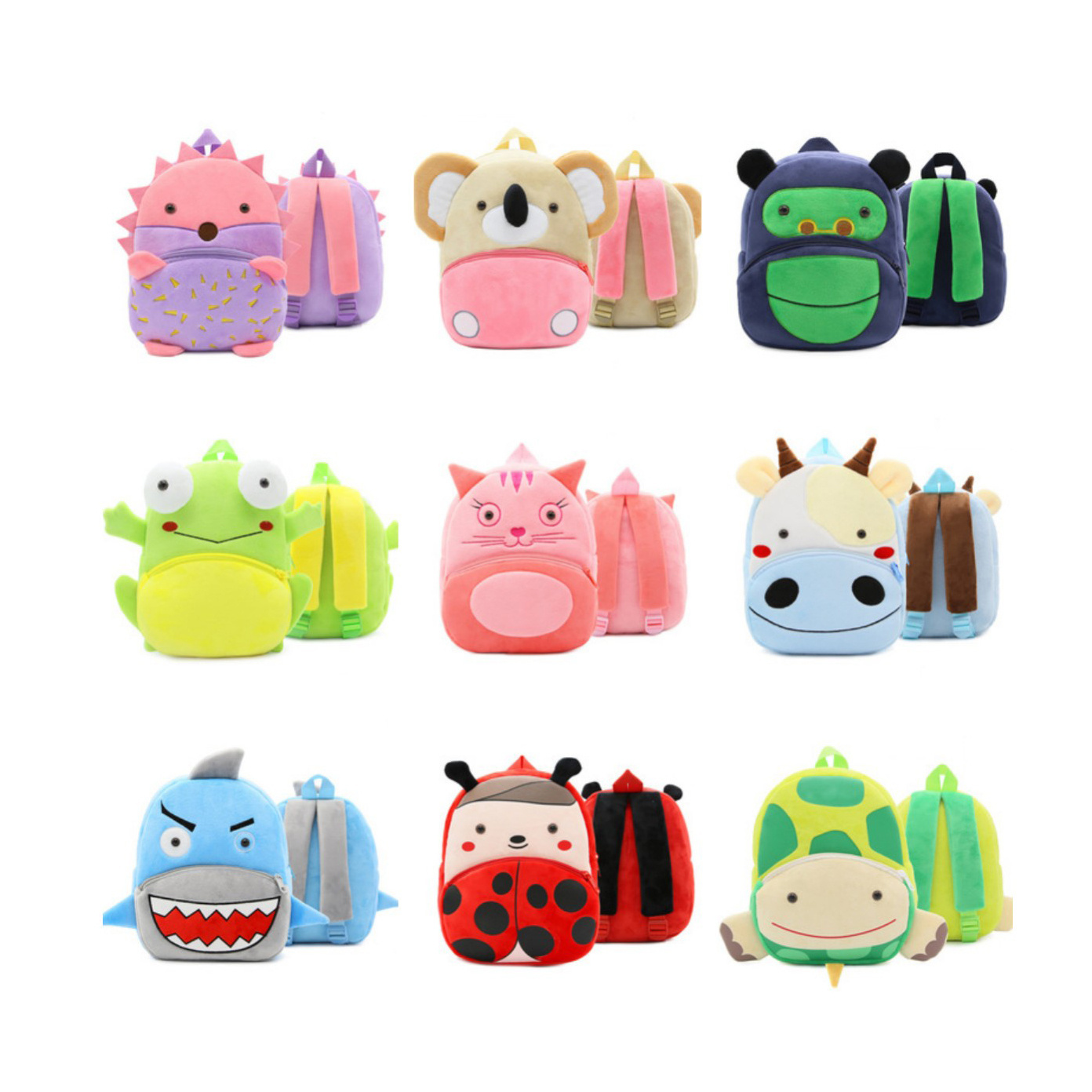 BEYOND Unisex cartoon anime Panda mini design kawaii cute  kids plush backpack school bags for girls school