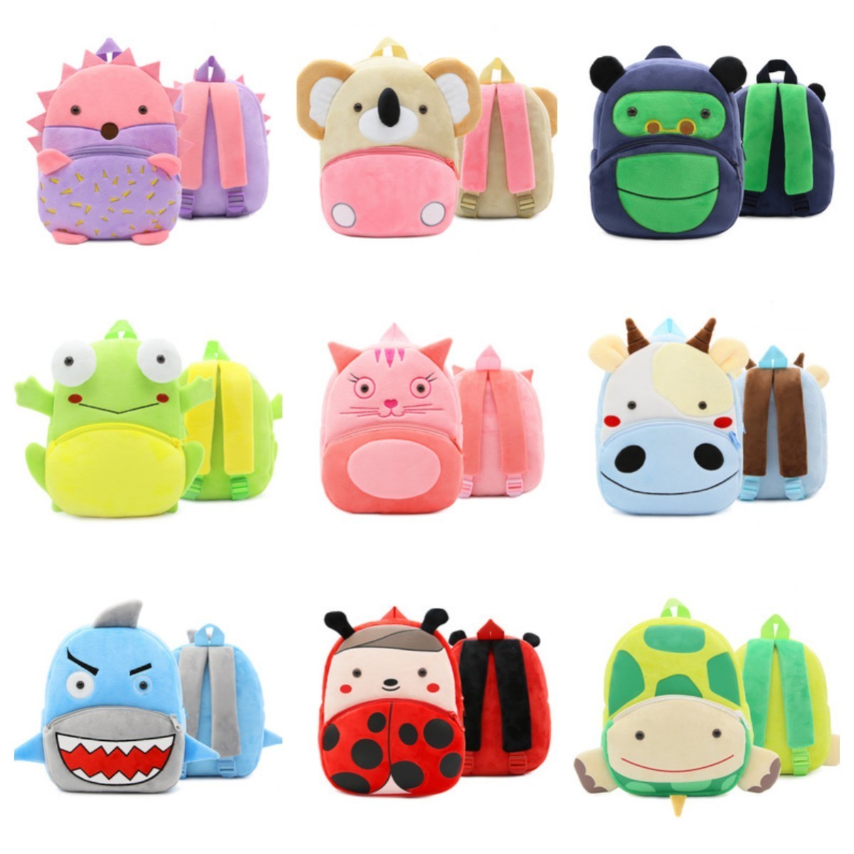 BEYOND Unisex cartoon anime Panda mini design kawaii cute  kids plush backpack school bags for girls school