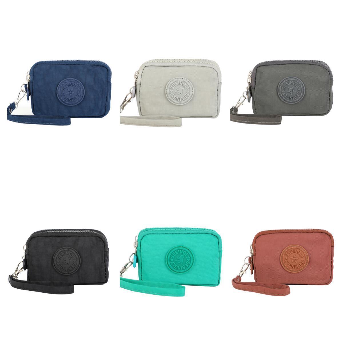 BEYOND 3 Layers Oxford Fabric Canvas Zipper Change Purse Wallets Mini Coin Purse For Keychain