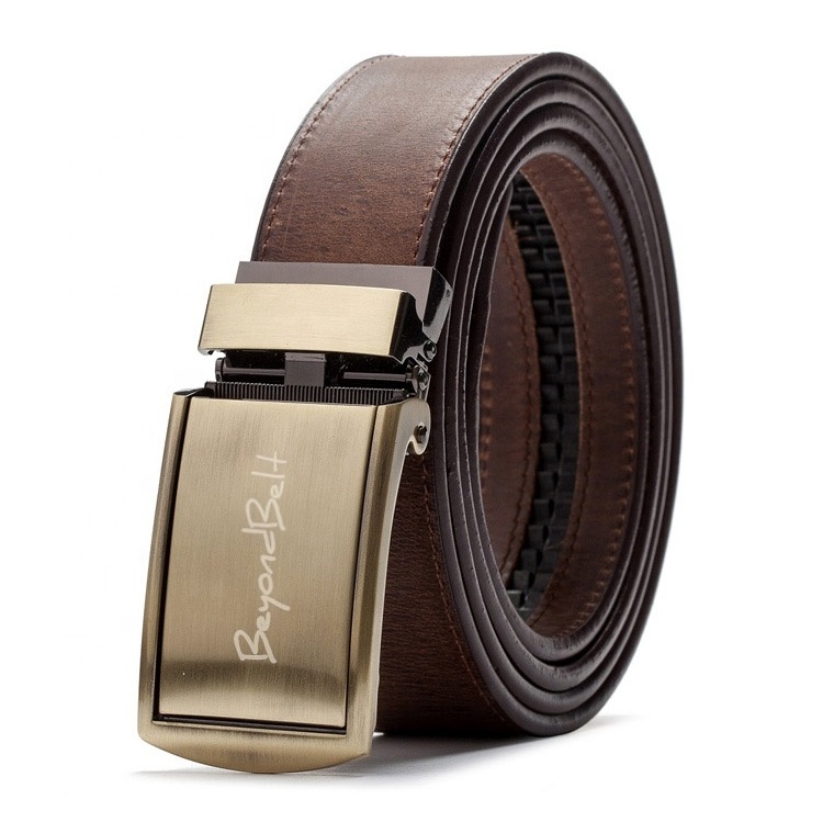 Simple Vintage Men's Class Thick Full Top Grain Custom Logo Leather Belt for Suits