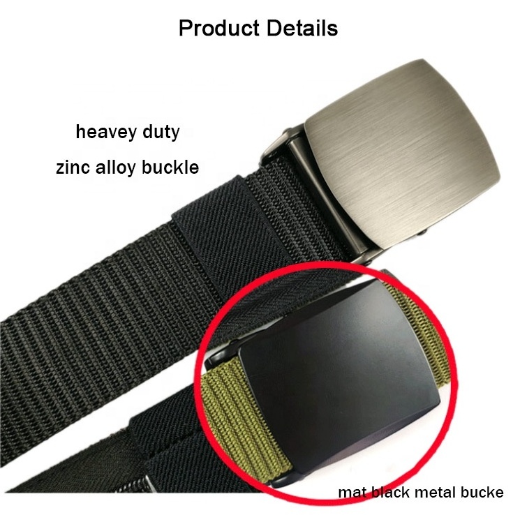 Outdoor Sports 3.8cm Man Anti-Lost Canvas Tank Nylon Hidden Zip Travel Money Web Belt with Pocket