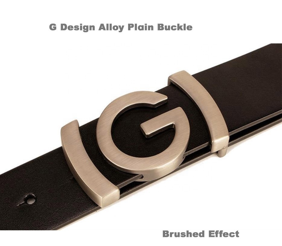 Luxury G Plain Buckle Design Brown Original Cowhide Leather Custom Logo Belt for Men Wholesale