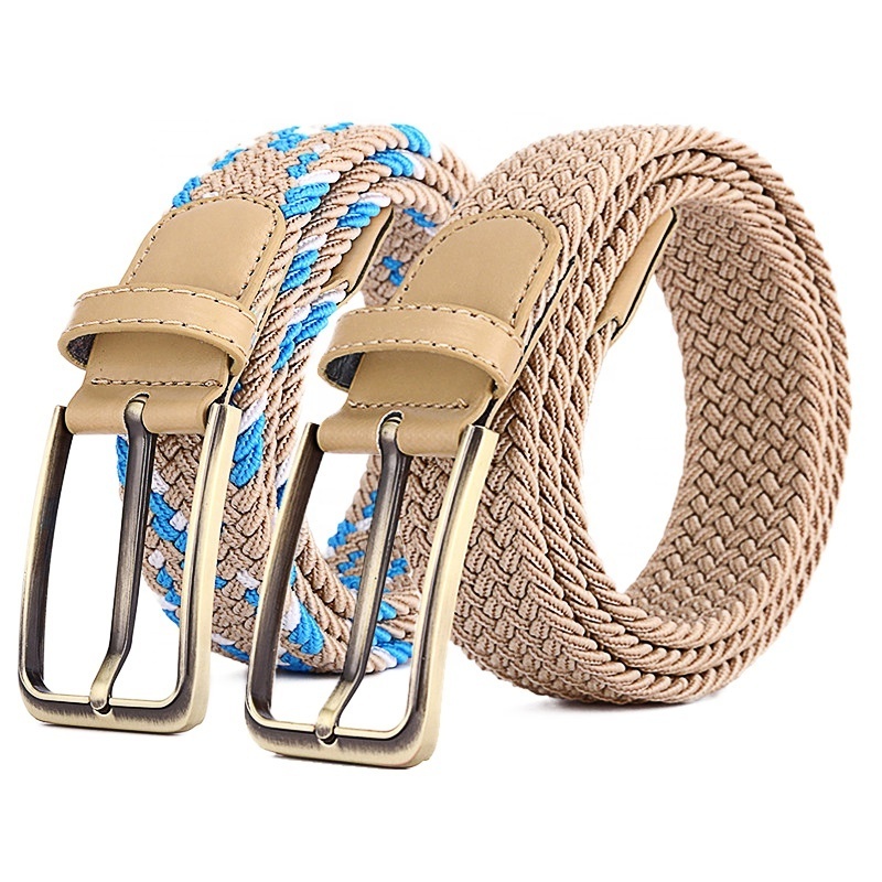 105 cm Unisex Adjustable Elastic Belt Polyester Stretch Knit Weave Woven Fabric Braided Jeans Belt