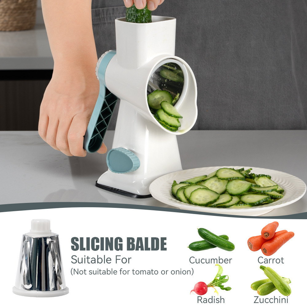 Amazo hand-cranked drum shredder shredded cheese grater potato cucumber slicer multi-function vegetable chopper