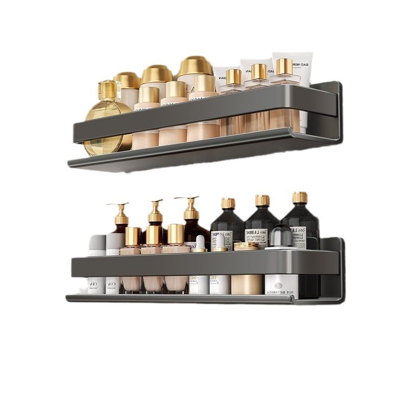 Alum kitchen oil salt sauce vinegar spice rack punch-free wall-mounted seasoning cosmeticbox cans and bottles storage rack