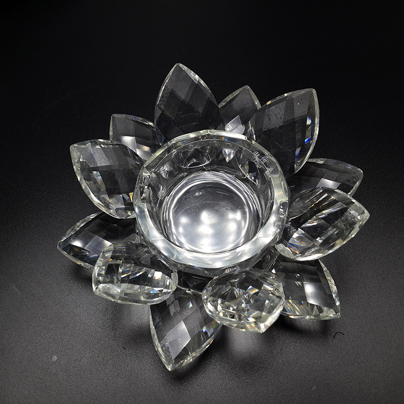 Pure Crystal Lotus Votive Candle Holder