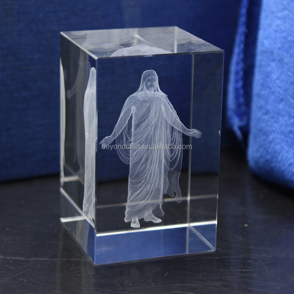 3d Blank Art Crystal Glass Cube Laser  Cubes Wholesale for Religion Gift