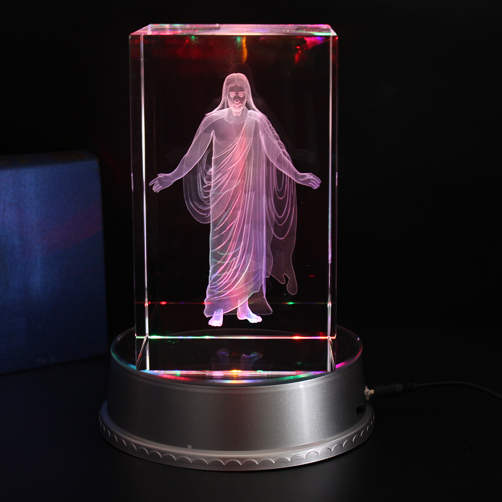 3d Blank Art Crystal Glass Cube Laser  Cubes Wholesale for Religion Gift