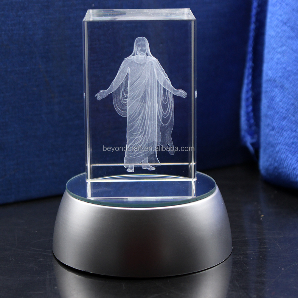 3d Blank Art Crystal Glass Cube Laser  Cubes Wholesale for Religion Gift