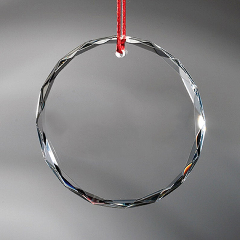 Engravable Clear Blank Flat Glass Circle Pendants Christmas Ornament Glass