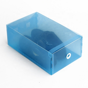 Clear Poly Plastic MEN Sneaker Storage PP Shoe Box With Slider Drawer