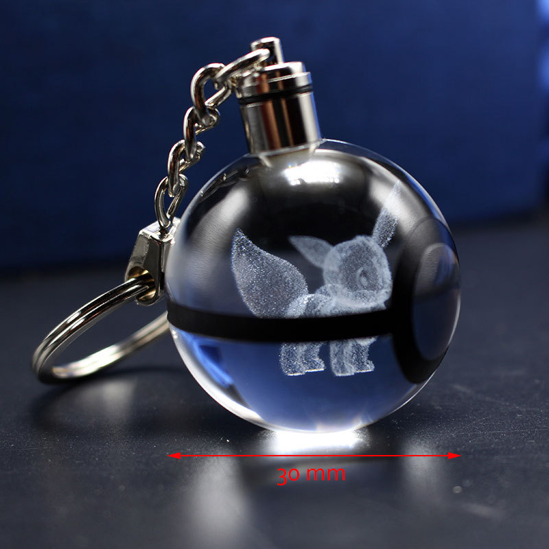 HOT NEW Pokeball Crystal Pokemon Go Keychain Crystal Pokeball