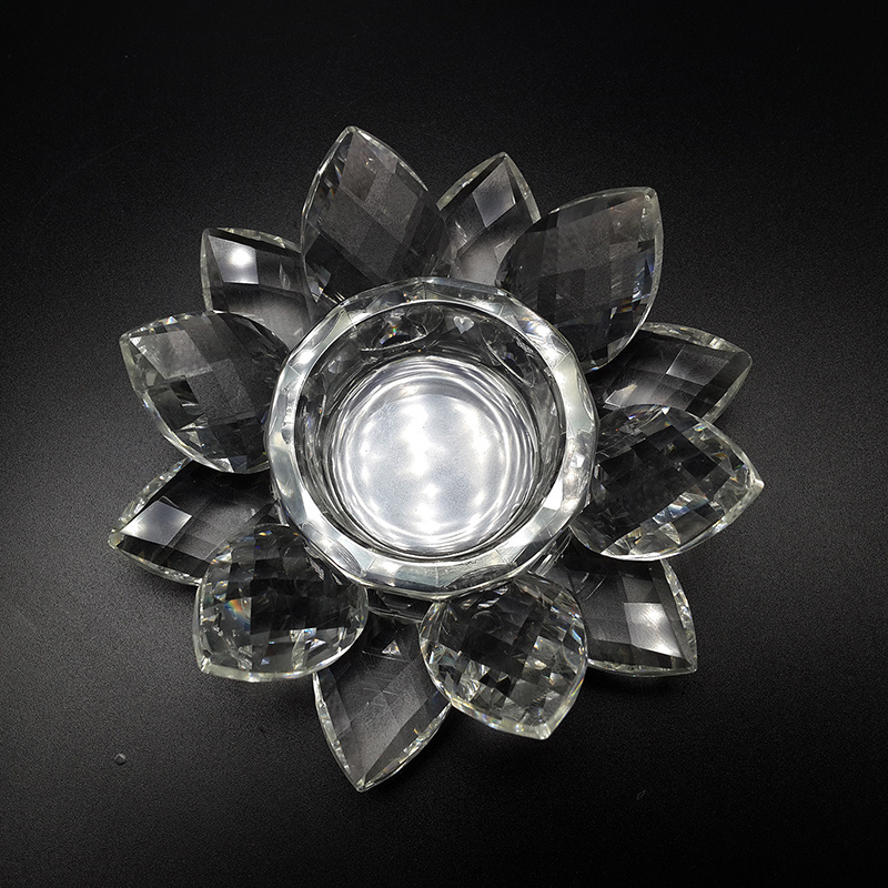 Pure Crystal Lotus Votive Candle Holder