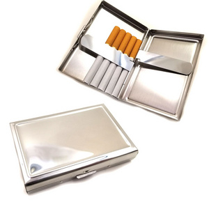 Slim Metal Stainless Steel Tobacco Tube Cigarette Box Case Holder