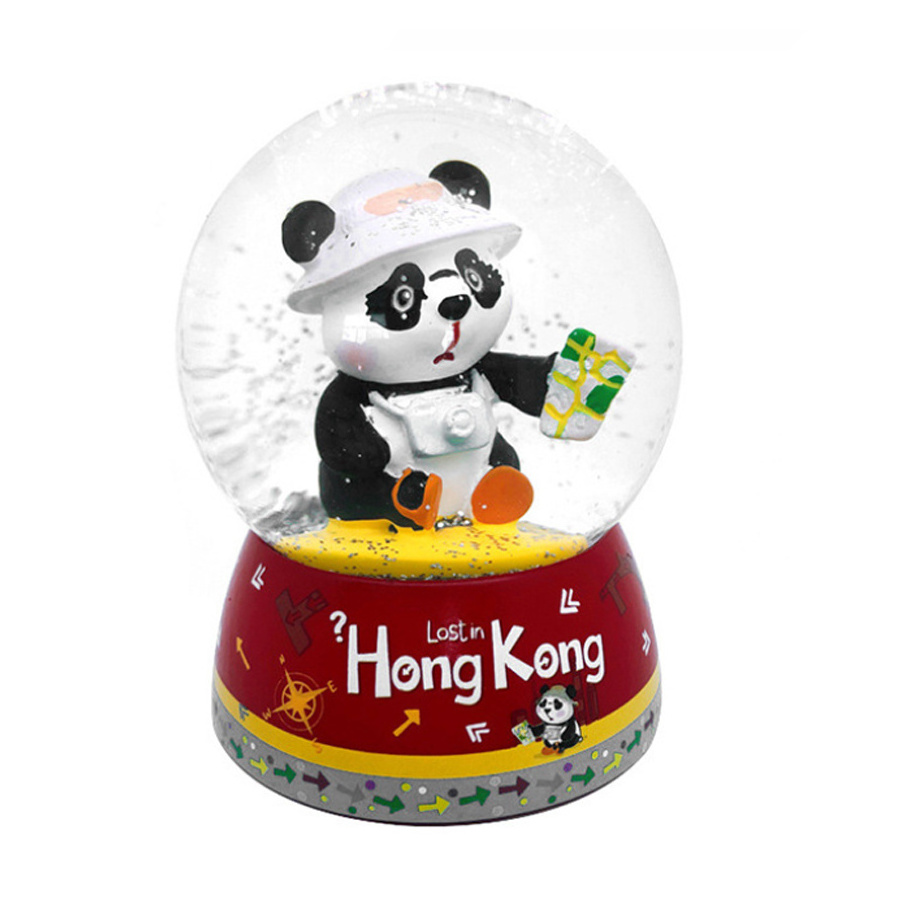 Souvenir Panda Polyresin Snow Globe Crystal Glass Ball Decoration