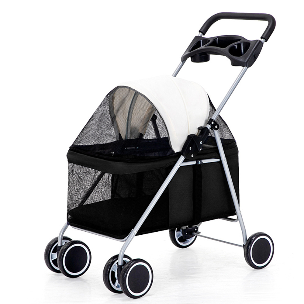 Great Quality Small Animals Carrier Pet Stroller Travel 4 Wheels Outdoor Dog Cat Strolling Cart Strolley