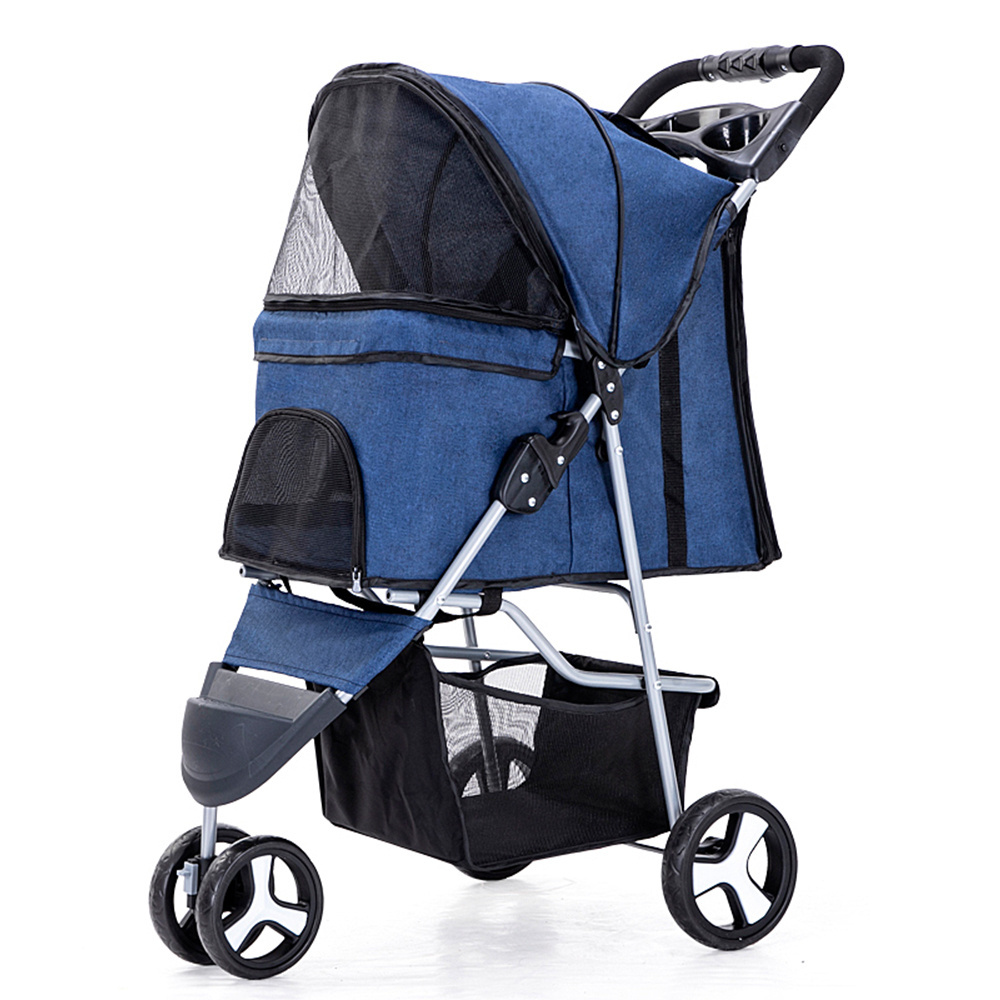 Three wheels oxford pet stroller luxury travel dog pet stroller