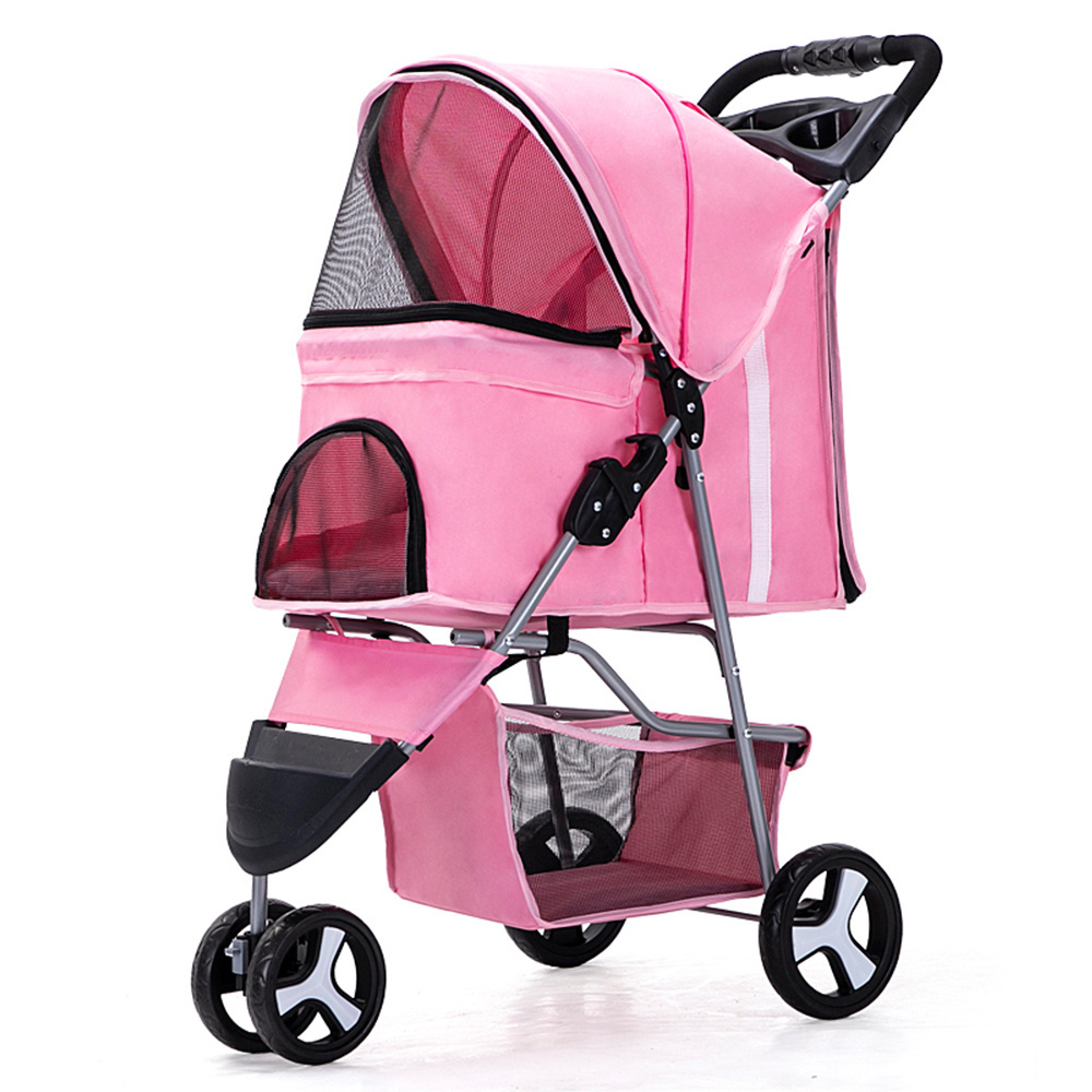 Three wheels oxford pet stroller luxury travel dog pet stroller