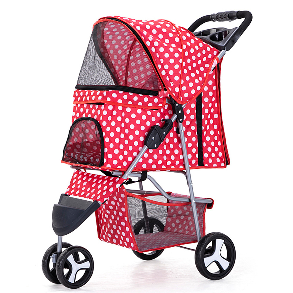 Three wheels oxford pet stroller luxury travel dog pet stroller